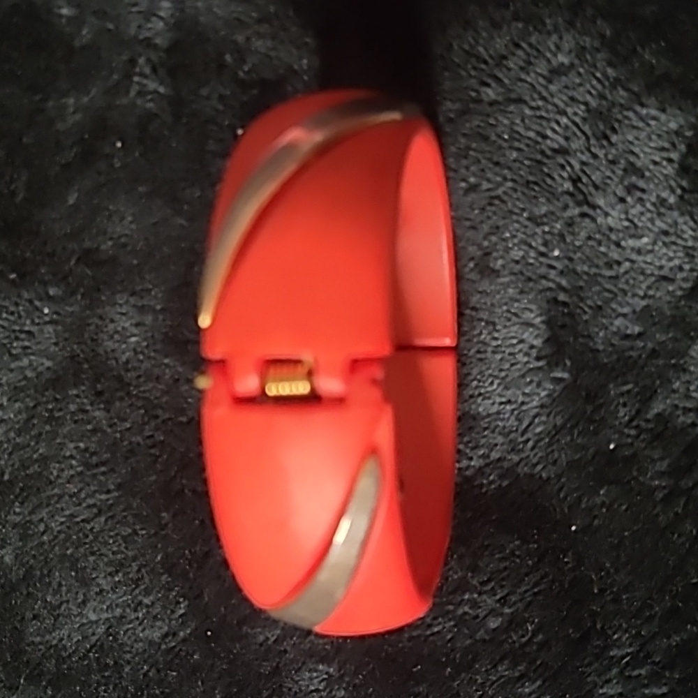 $5🧨 Bold Red Hinged Bangle Bracelet - Picture 3 of 5